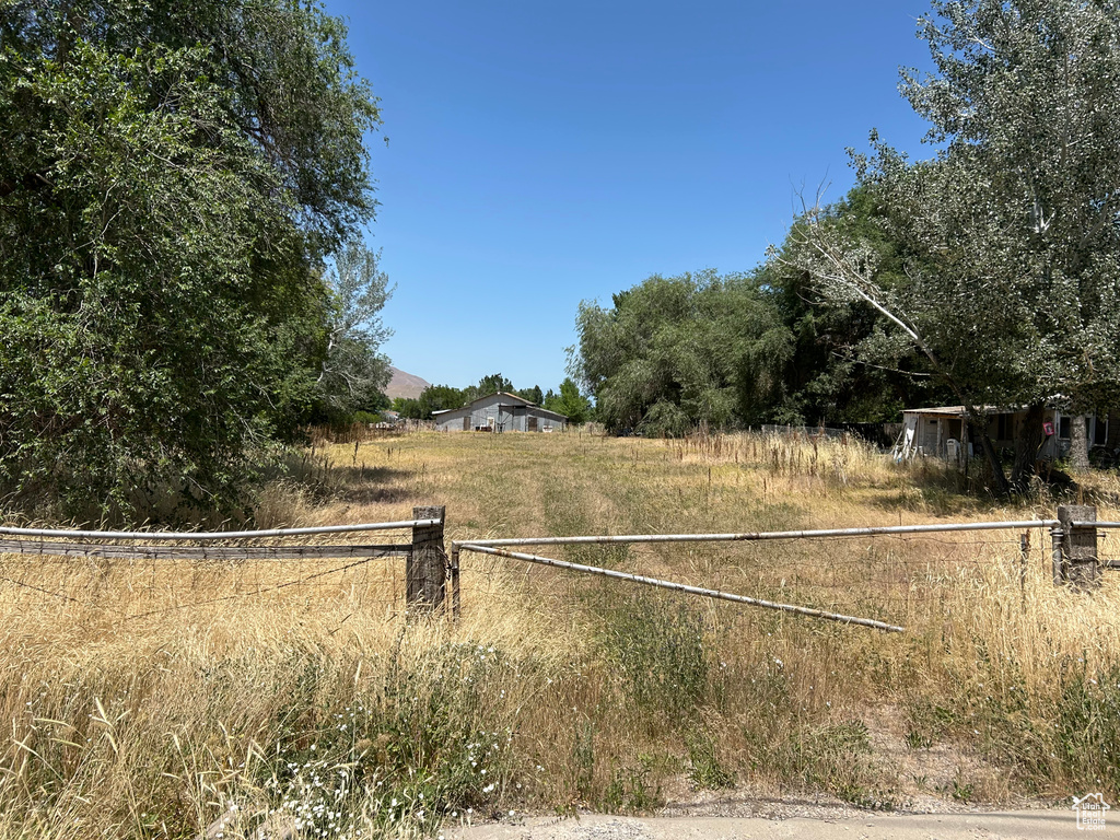 View of yard featuring a view of countryside