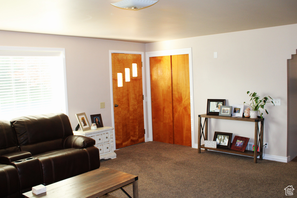 View of carpeted living room
