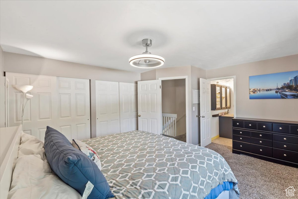 Bedroom with carpet floors