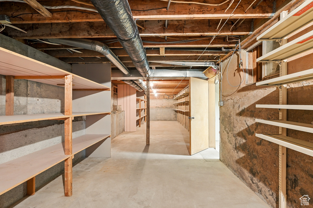 View of unfinished basement