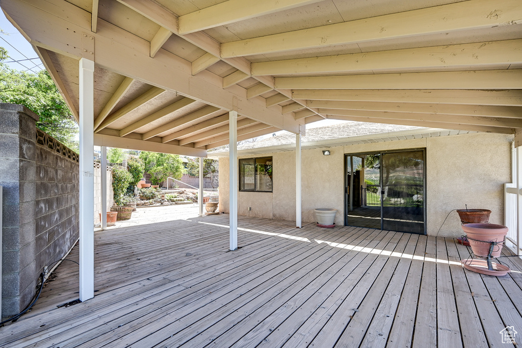 View of wooden deck