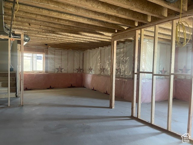 Basement with stairs