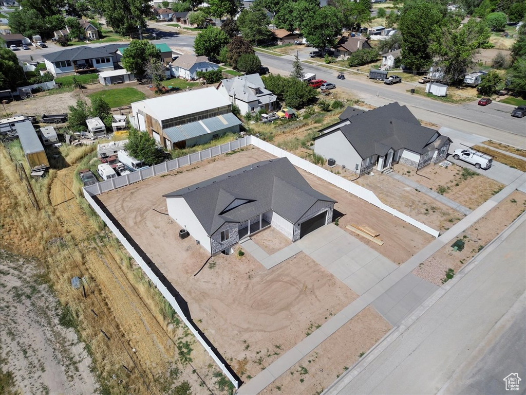 Aerial perspective of suburban area