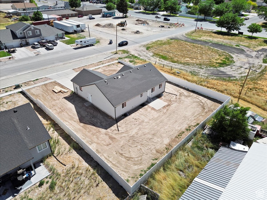 Aerial perspective of suburban area