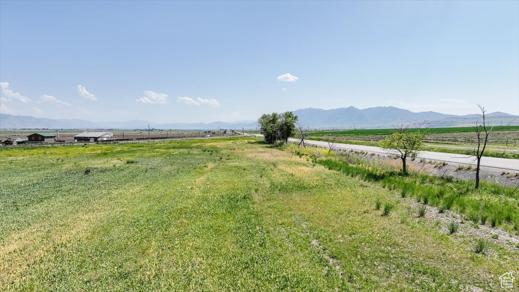 View of yard featuring a view of rural / pastoral area and a mountain view