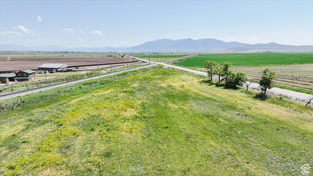 Mountain view with rural landscape and abundant farmland