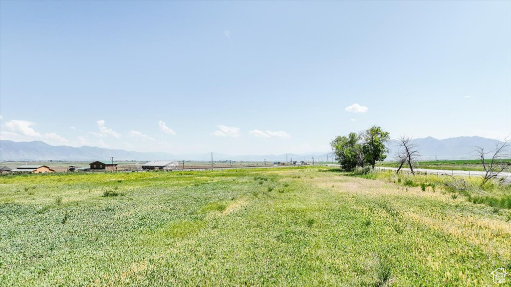 View of yard featuring a view of rural / pastoral area and a mountain view