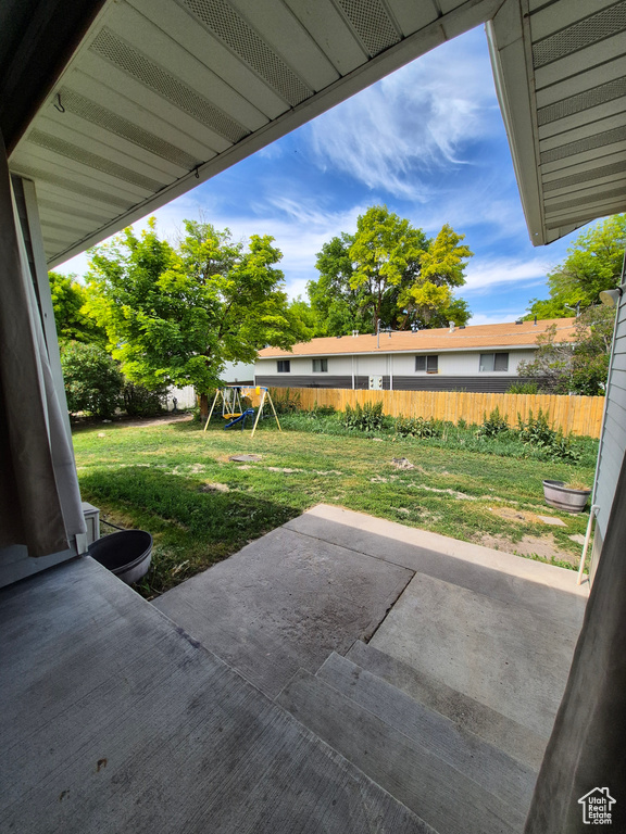 View of patio / terrace with a playground