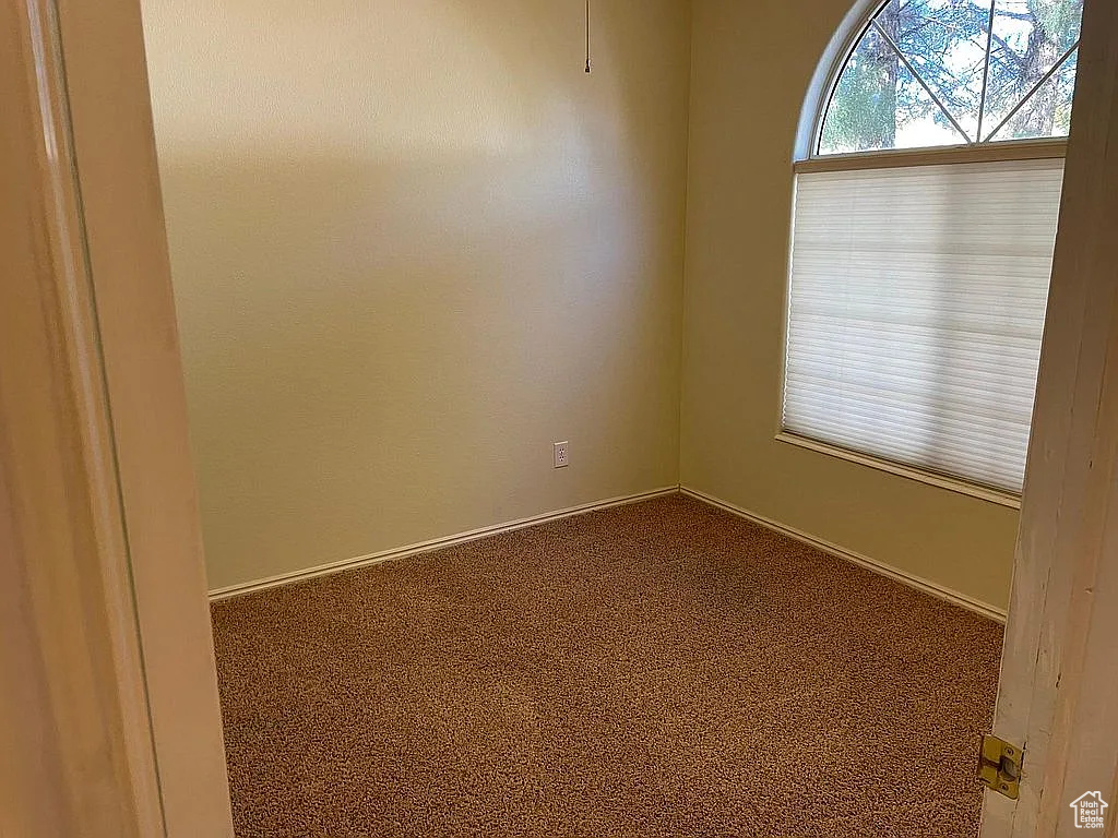 Spare room with carpet flooring and baseboards
