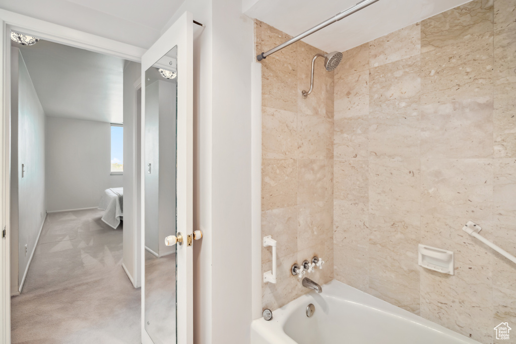 Bathroom with bathing tub / shower combination