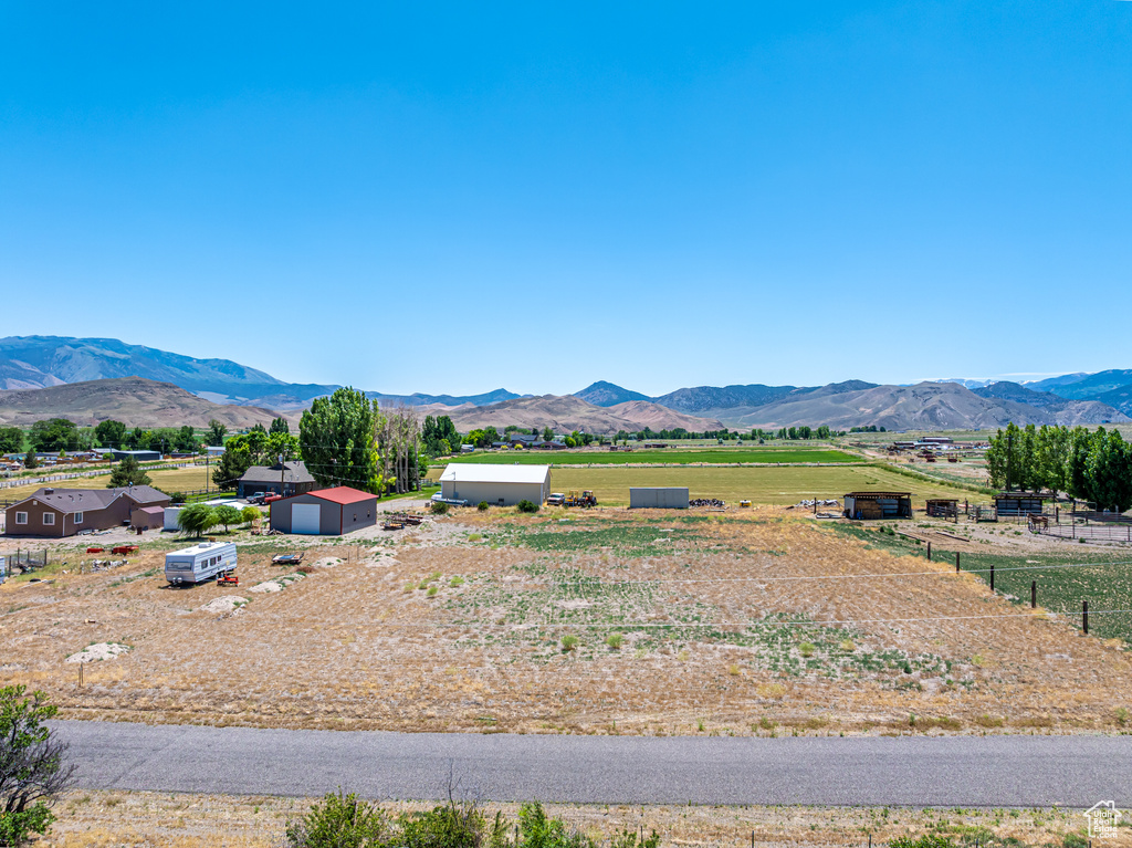 Mountain view with rural landscape
