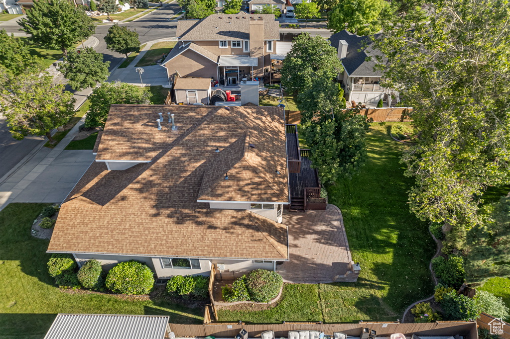 Aerial view of residential area