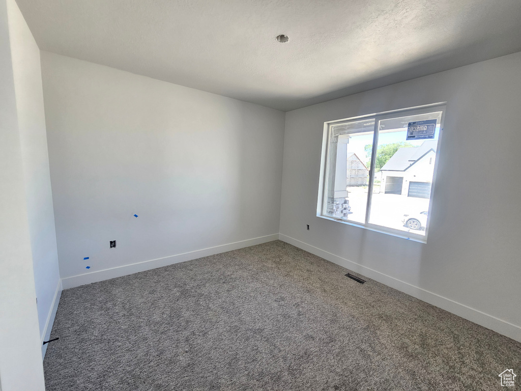 Carpeted empty room with baseboards