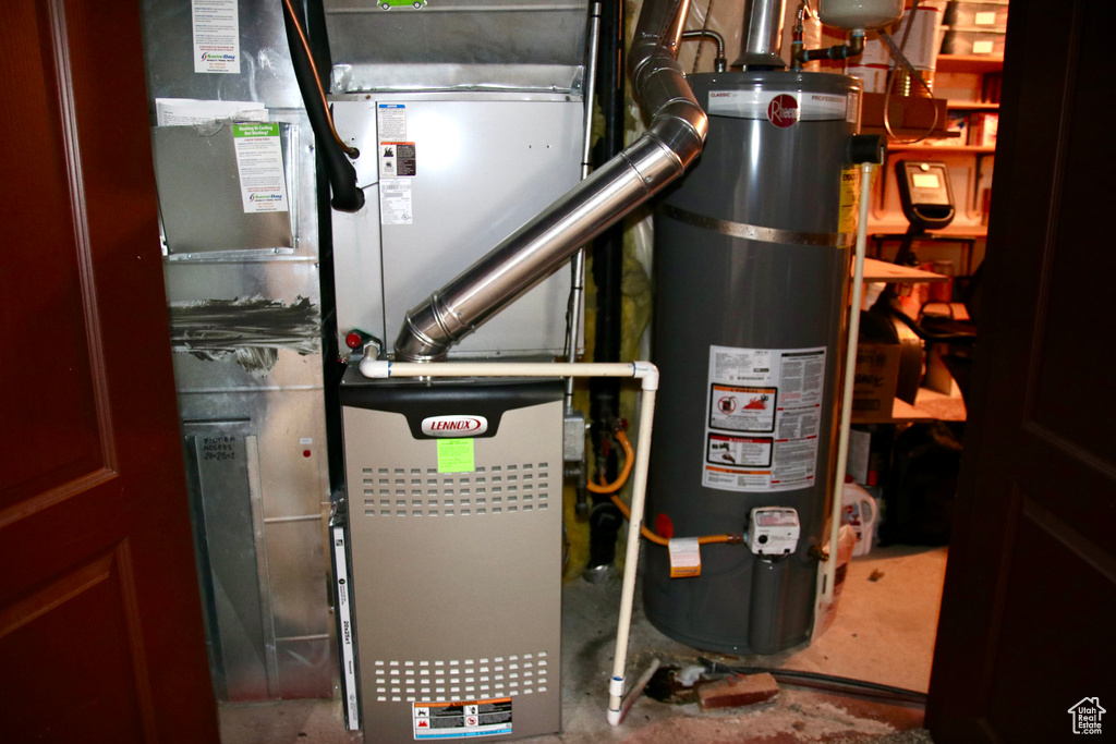 Utility room with water heater