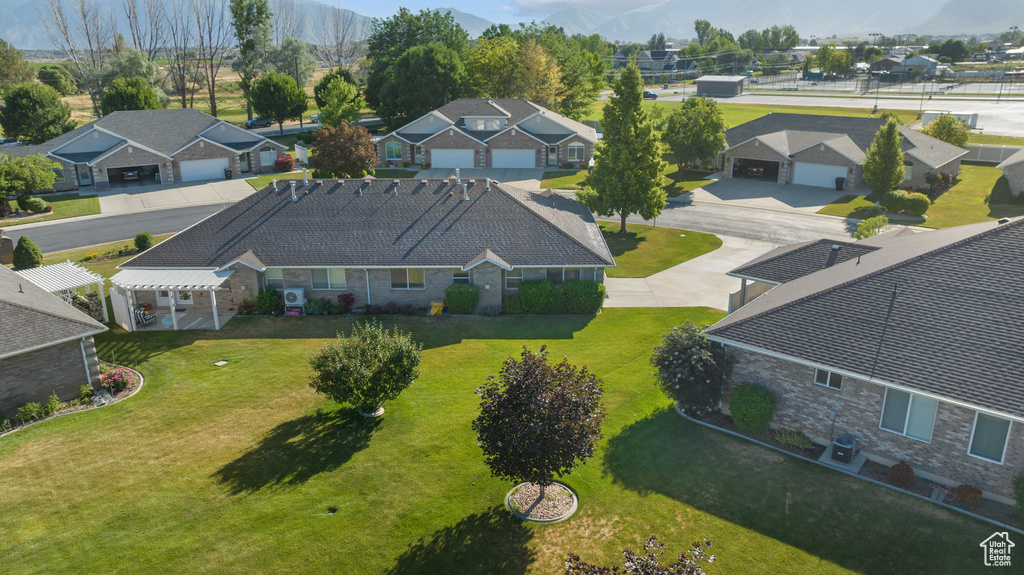 Aerial perspective of suburban area