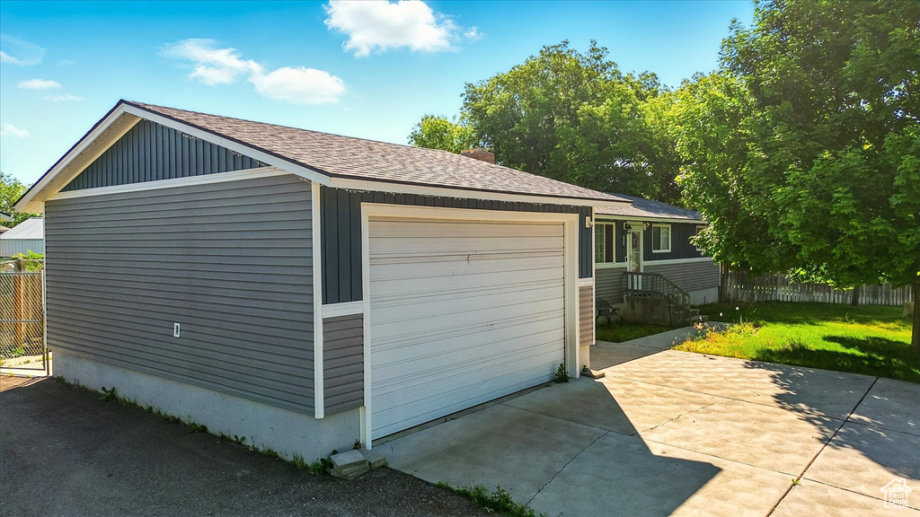 View of garage