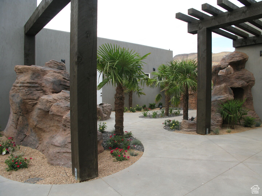 Exterior space featuring a pergola