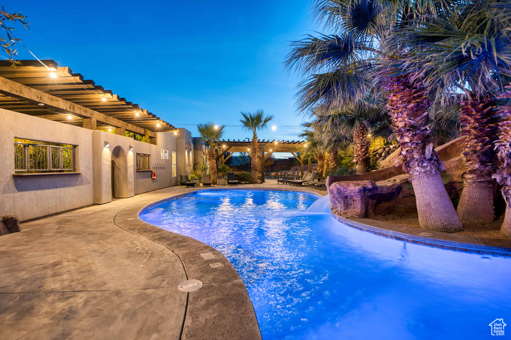 Swimming pool featuring a patio area