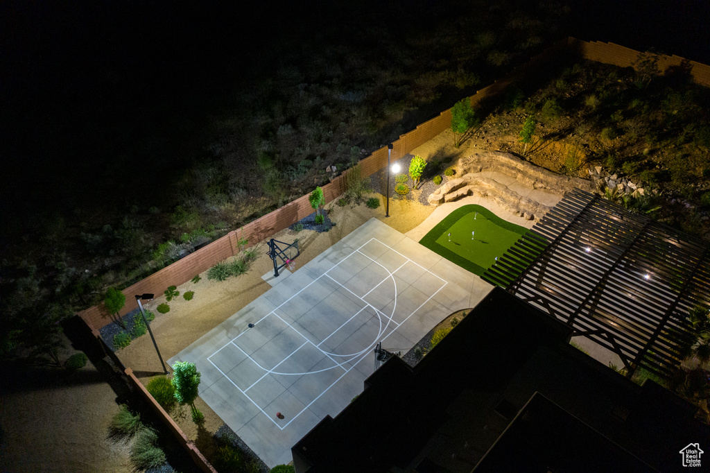 Aerial view at twilight