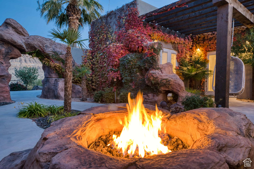 Exterior view of an outdoor fire pit