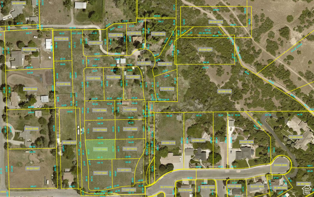 Aerial map of property and surrounding area