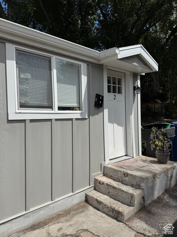 View of exterior entry