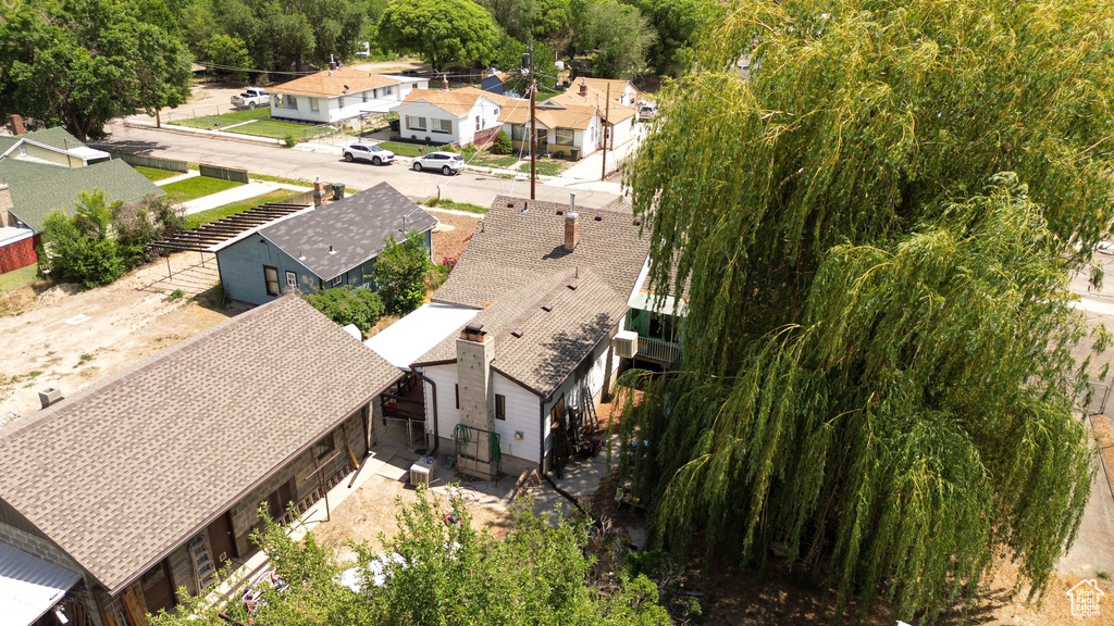 Aerial perspective of suburban area