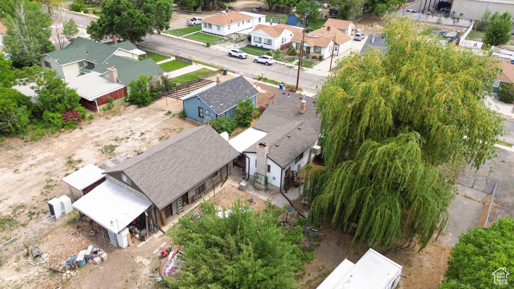 Aerial perspective of suburban area