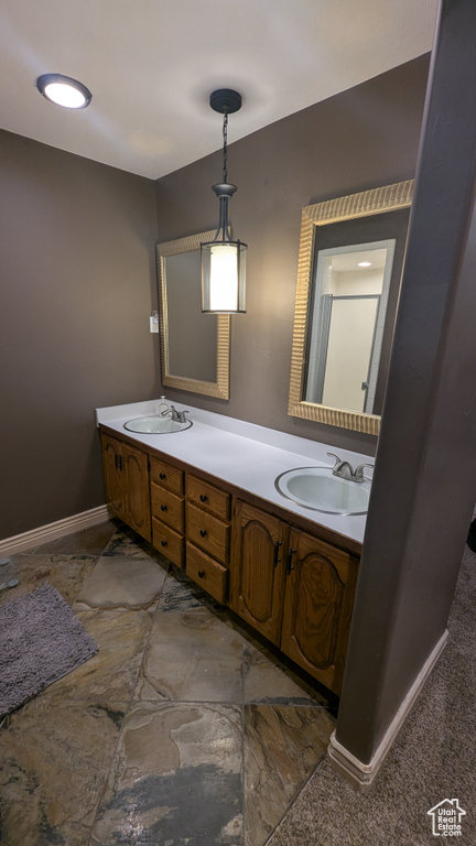 Full bathroom with double vanity