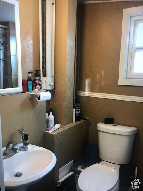 Bathroom featuring a sink and toilet