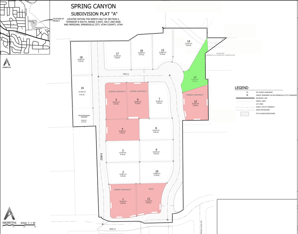 Map showing property parcels