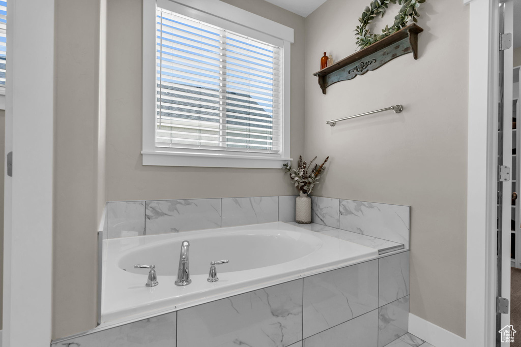 Bathroom with a garden tub