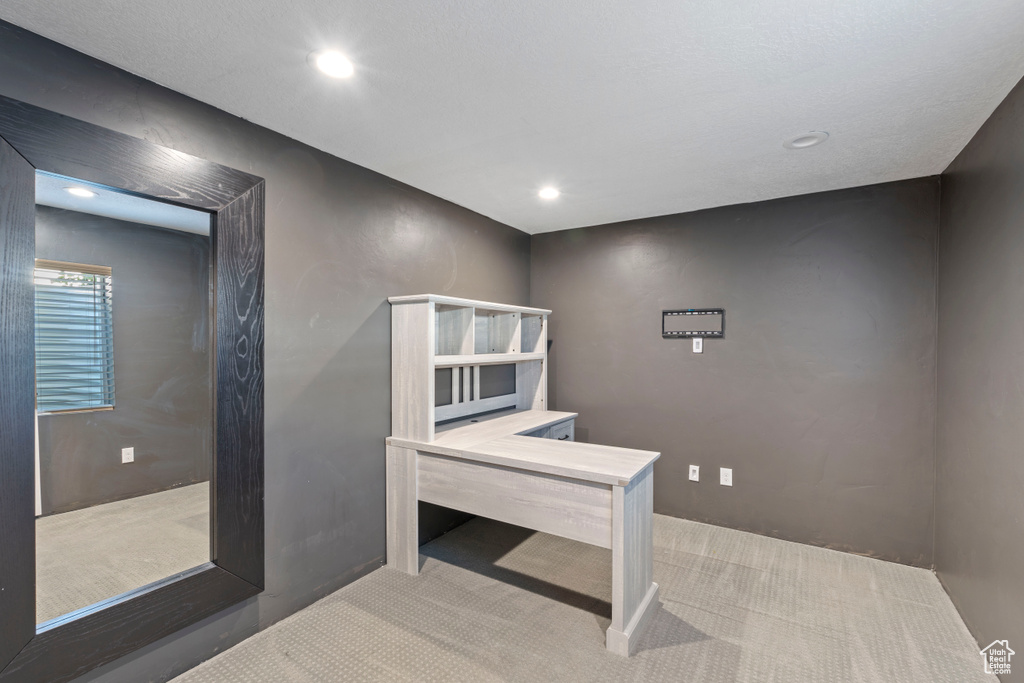 Bathroom with recessed lighting