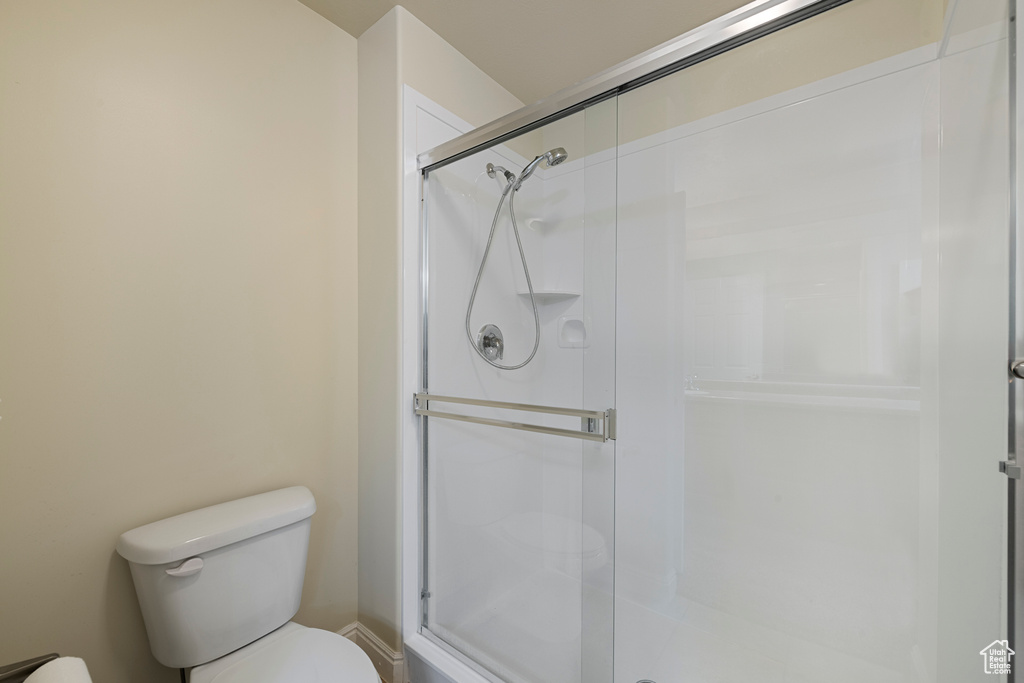 Bathroom with a shower stall