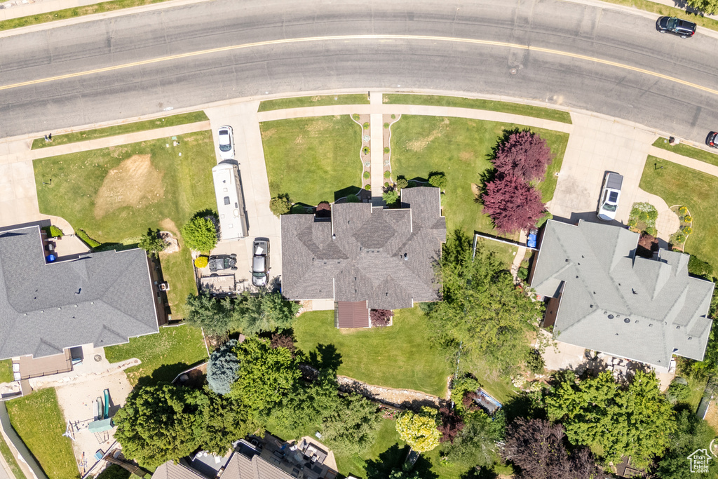 Aerial view of residential area