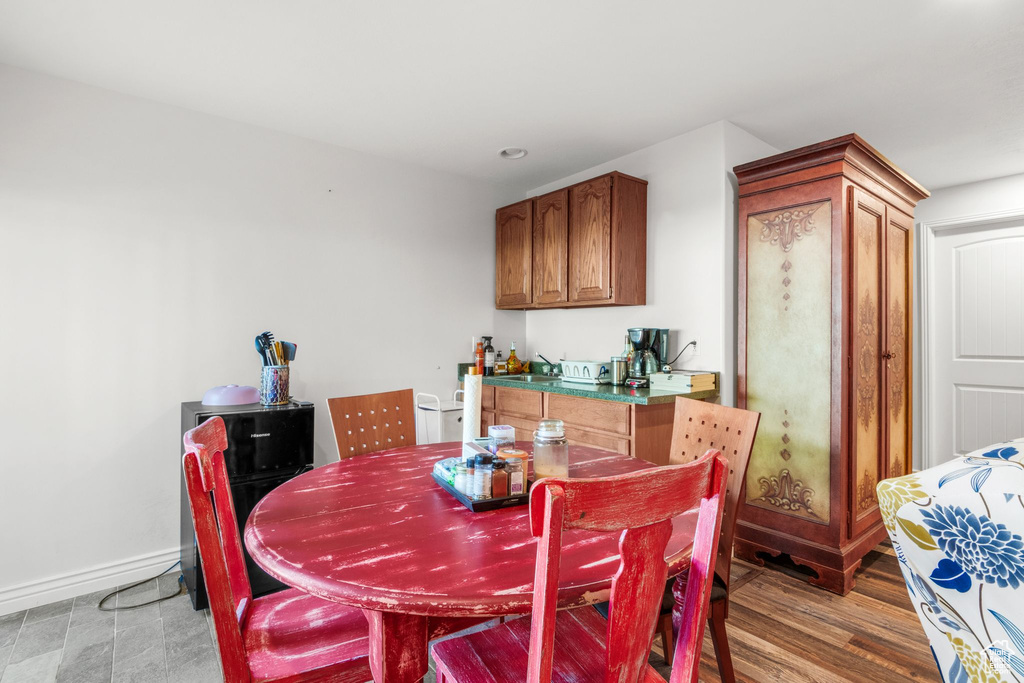 Dining space featuring baseboards