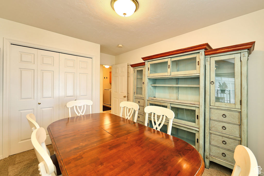 Dining space with carpet