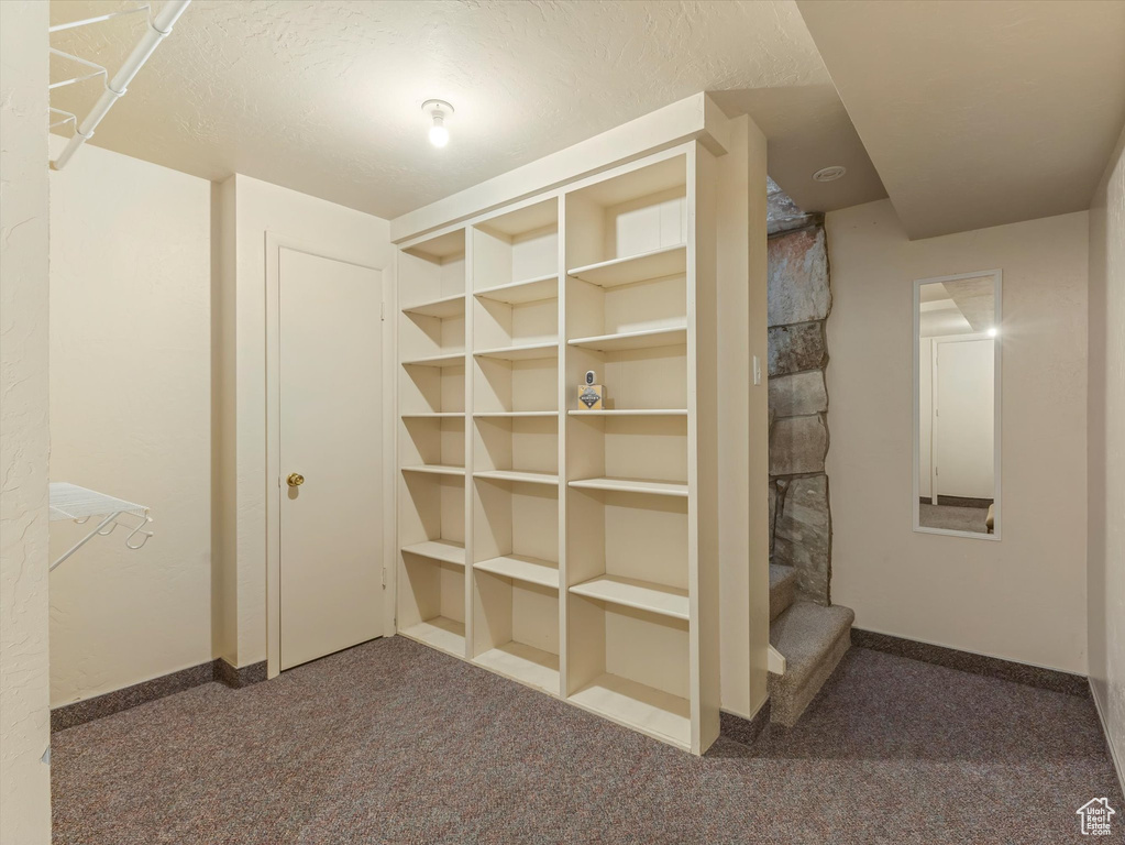 Hall featuring carpet flooring and baseboards