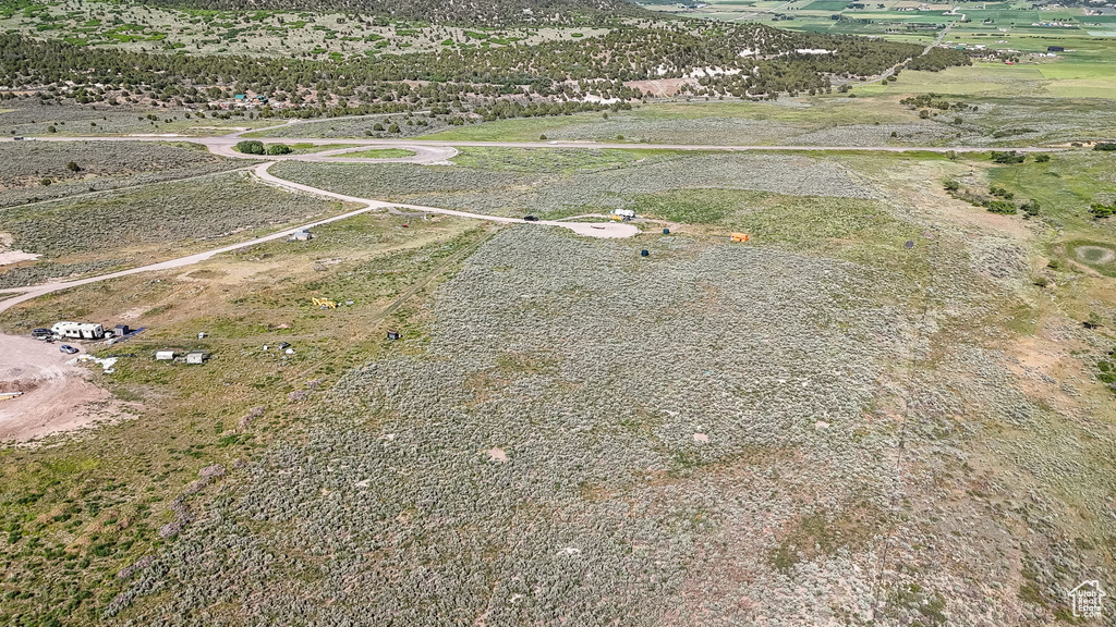 Aerial overview of property's location featuring rural landscape