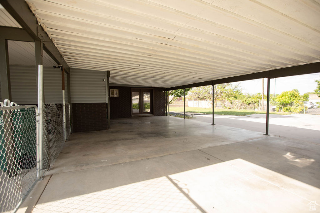 View of patio / terrace with a carport and french doors