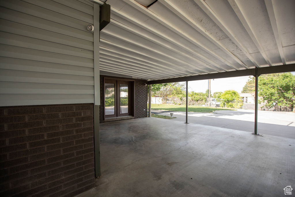 View of patio with french doors
