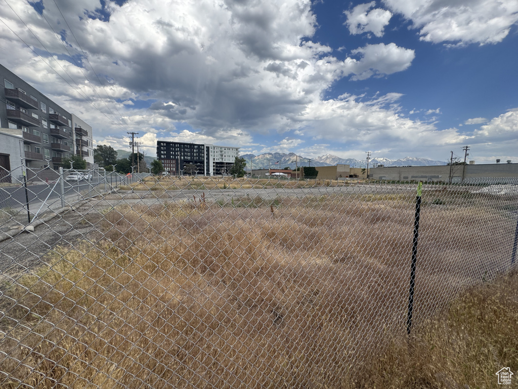 View of yard with a mountain view