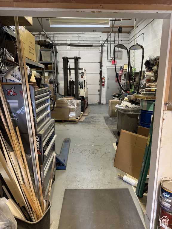 Below grade area with a garage