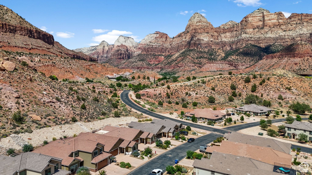 Mountain view featuring nearby suburban area