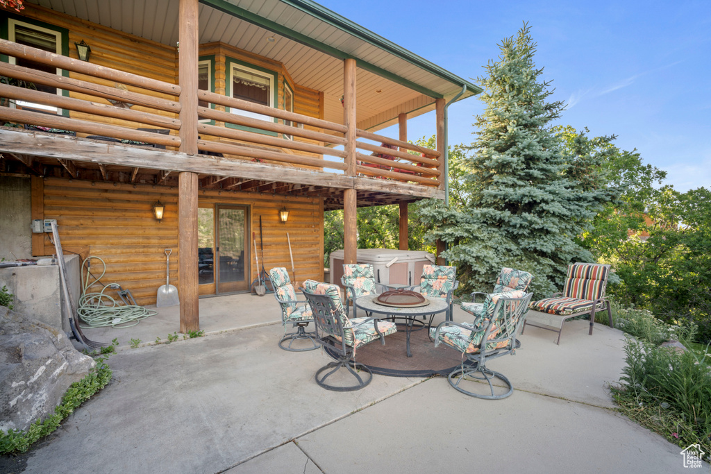 View of patio featuring outdoor dining space