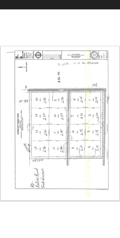 Map showing property parcels