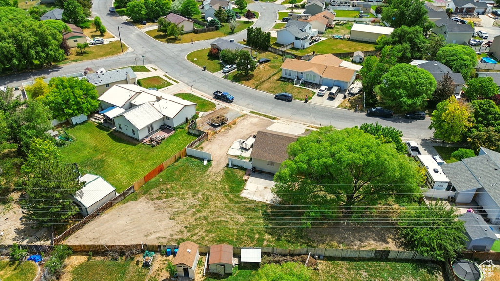 Aerial view of residential area