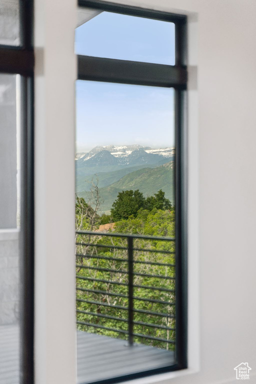 Detailed view of a mountainous background