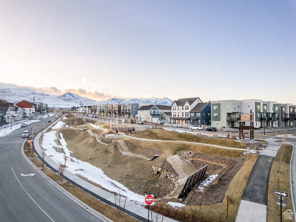 View of home\'s community with a residential view and a mountain view