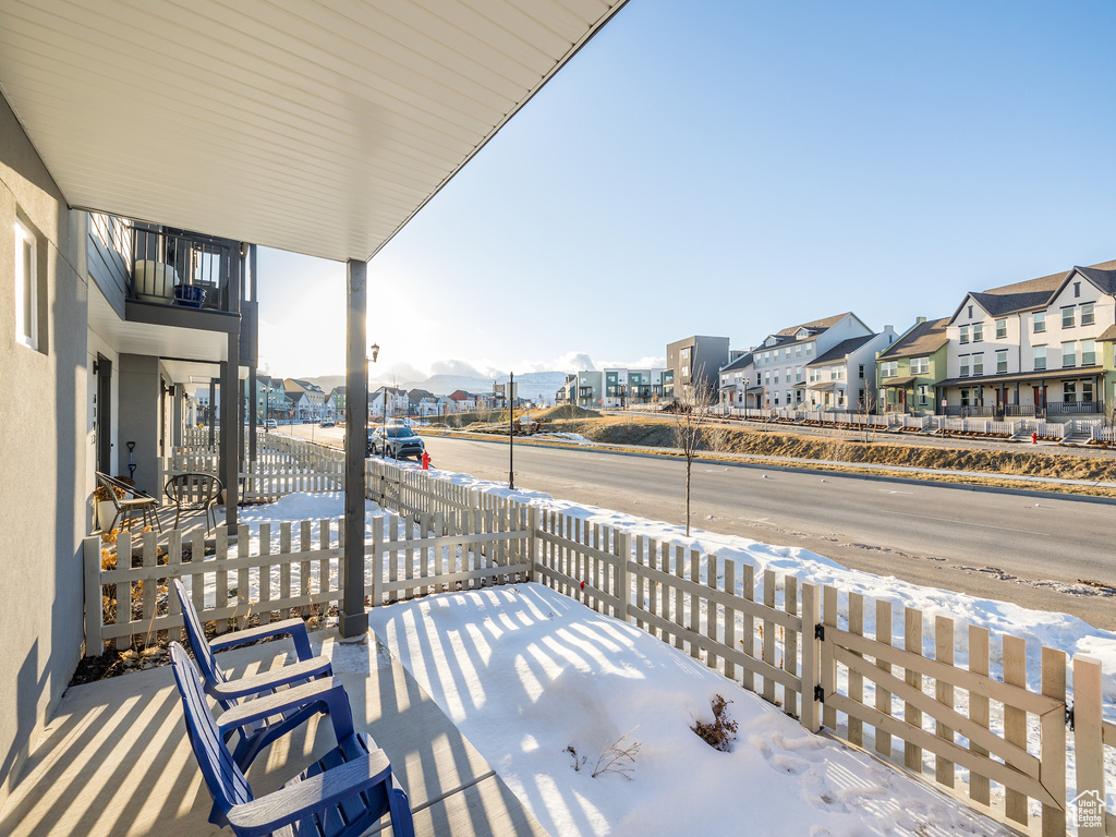 View of patio with a residential view